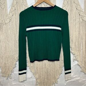 06 Joe fresh Mock Neck Retro Inspired Ribbed Sweater Sz M